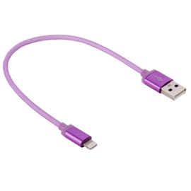 Lightning Oplader en Data USB Kabel voor iPhone - iPad   20cm    Paars