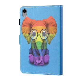 Regenboog Olifant  - Bescherm-Etui Map Hoes voor  iPad 10  - 10.9  2022 A2696