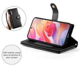 Luxe Portemonnee - Etui  Hoes Tas voor Samsung Galaxy A26  -  A16  -  Met Schouder - Draagkoord -  Zwart