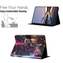 Luxe Bescherm-Etui Hoes Map voor Samsung Galaxy Tab S9 FE  -  S10 FE  -  S10 Lite "  -   "Kat - Rainbow"
