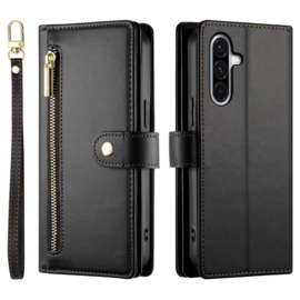 Luxe Portemonnee - Etui  Hoes Tas voor Samsung Galaxy A36  -  A56   - Met Schouder - Draagkoord -  Zwart