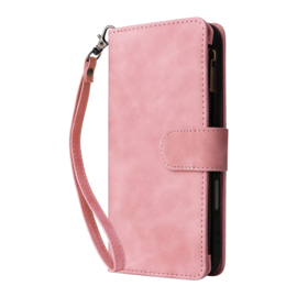 Portemonnee - Etui  Tas voor iPhone 16  - Met Schouder - Draagkoord -  Roze