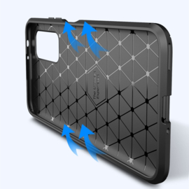 Samsung Galaxy S20   - Carbon TPU Bescherm-Hoes Skin - Zwart