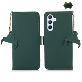 Lederen BoekCover Etui Hoes voor Samsung Galaxy S26 PLUS  -  Groen