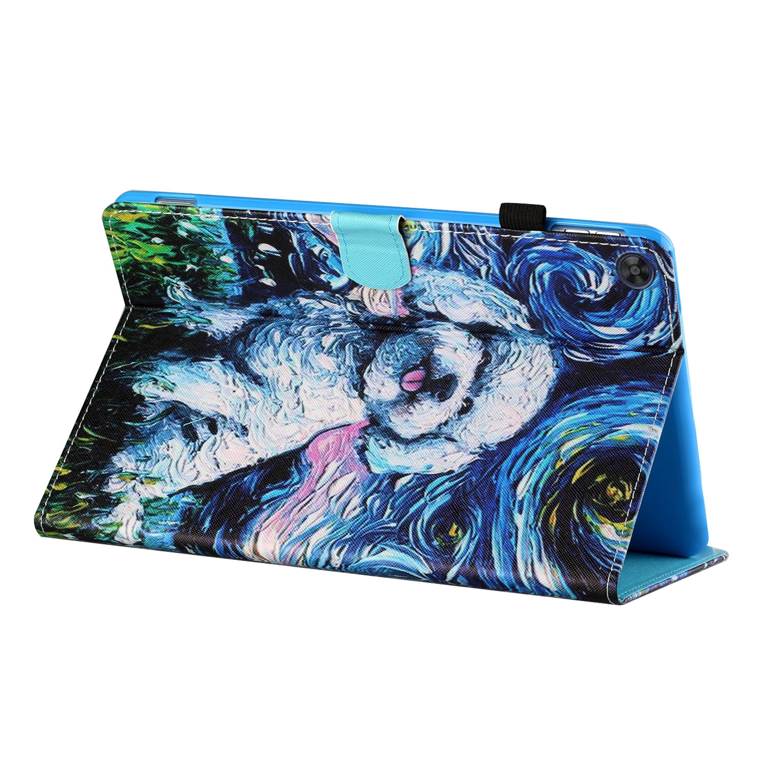 Bescherm-Etui Hoes Map voor Samsung Galaxy Tab A9 Plus - 11 -  Hondje - Schilderij-stijl