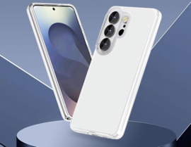 Transparant Hard-Cover Bescherm-Hoes + Screenprotector voor Samsung Galaxy S26 ULTRA - Grijs