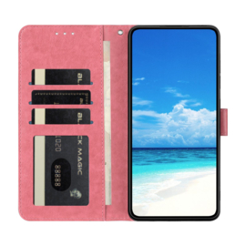 BoekCover Hoes Etui voor Samsung Galaxy A37 - A36 - A56  -  Vlinders -  Roze  - V1*