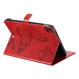 Bescherm-Opberg Hoes Map voor iPad Pro 11  -  "Vlinders" Rood A2228