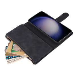 Boek-Cover Portemonne Etui Hoes voor Samsung Galaxy S24 - S25     Zwart