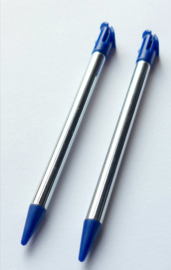 2x Inschuifbare Aluminium Stylus Pen voor New Nintendo 3DS XL   Blauw