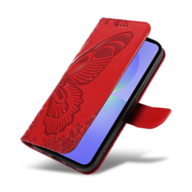 BoekCover Hoes Etui voor Samsung Galaxy A37 - A36 - A56  -  Vlinders -  Rood - V1*