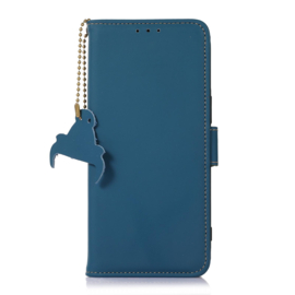 Lederen BoekCover Etui Hoes voor Samsung Galaxy S26  -  Blauw