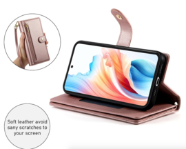 Luxe Portemonnee - Etui  Hoes Tas voor Samsung Galaxy A57   - Met Schouder - Draagkoord - Roze