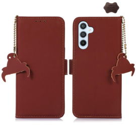 Lederen BoekCover Etui Hoes voor Samsung Galaxy S26  -  Bruin