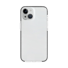 TPU Bescherm-Hoes Cover Skin + Screenprotector voor iPhone 15    Transparant-Zwart
