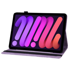 Vlinder - Bescherm-Etui Map voor iPad Mini 6 - Mini 7  - Paars