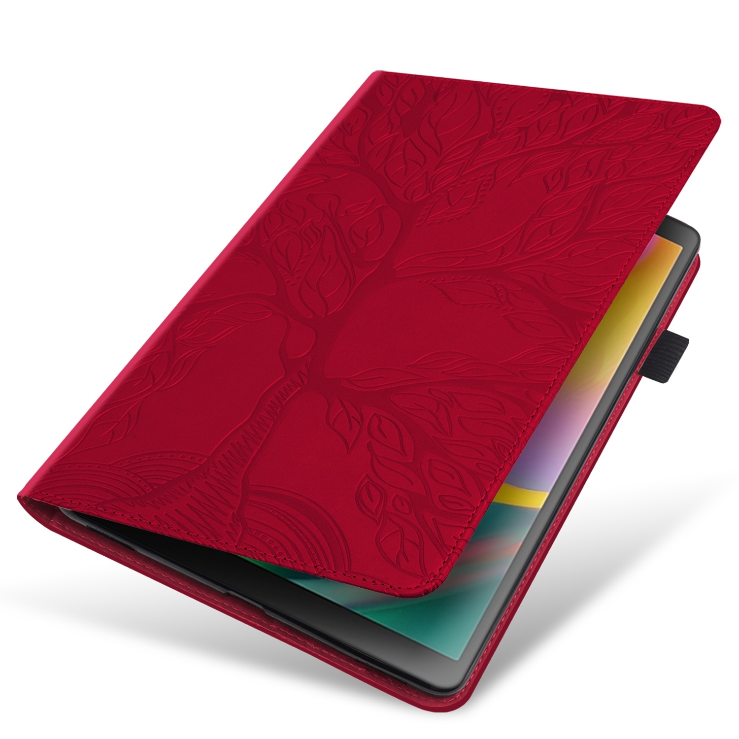 Luxe Bescherm-Etui Hoes Map voor Xiaomi Pad 7  -  7 PRO   -    " Tree of Life "  Rood