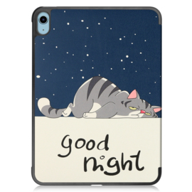Bescherm-Cover Hoes Map voor iPad 10th 10.9 -  2022    Good Night Lazy Cat