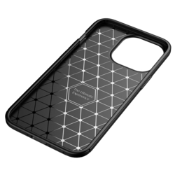 Luxe TPU Carbon  Bescherm-Hoes  voor iPhone 14 Pro     Zwart