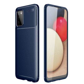 Samsung Galaxy A22 5G   - Carbon TPU Bescherm-Hoes Skin -  Blauw