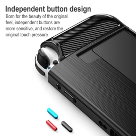 Grip TPU Bescherm Hoes Skin voor Nintendo Switch  OLED - Turquoise