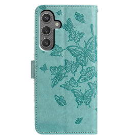 BoekCover Hoes Etui voor Samsung Galaxy A37 - A36 - A56  -  Vlinders -  Groen - V1*