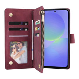 Boek-Cover Etui Hoes - 6-Pas - Portemonnee voor Samsung Galaxy A57     Bordeaux-Rood
