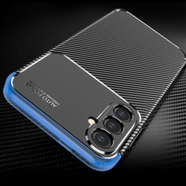 Carbon TPU Bescherm-Hoes Skin voor Samsung Galaxy S24 - Zwart