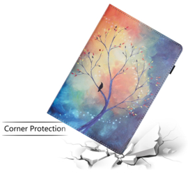 Luxe Bescherm-Etui Hoes Map voor Samsung Galaxy Tab  A9 Plus - A11 Plus - 11"  -   "Boom met Vogel Schilderij"