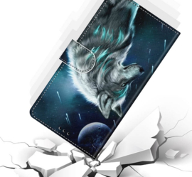 BookCover Hoes Etui voor iPhone 13 - iPhone 14     Wolf