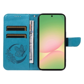 BoekCover Hoes Etui voor Samsung Galaxy A57  -  Vlinder -  Blauw - V1*