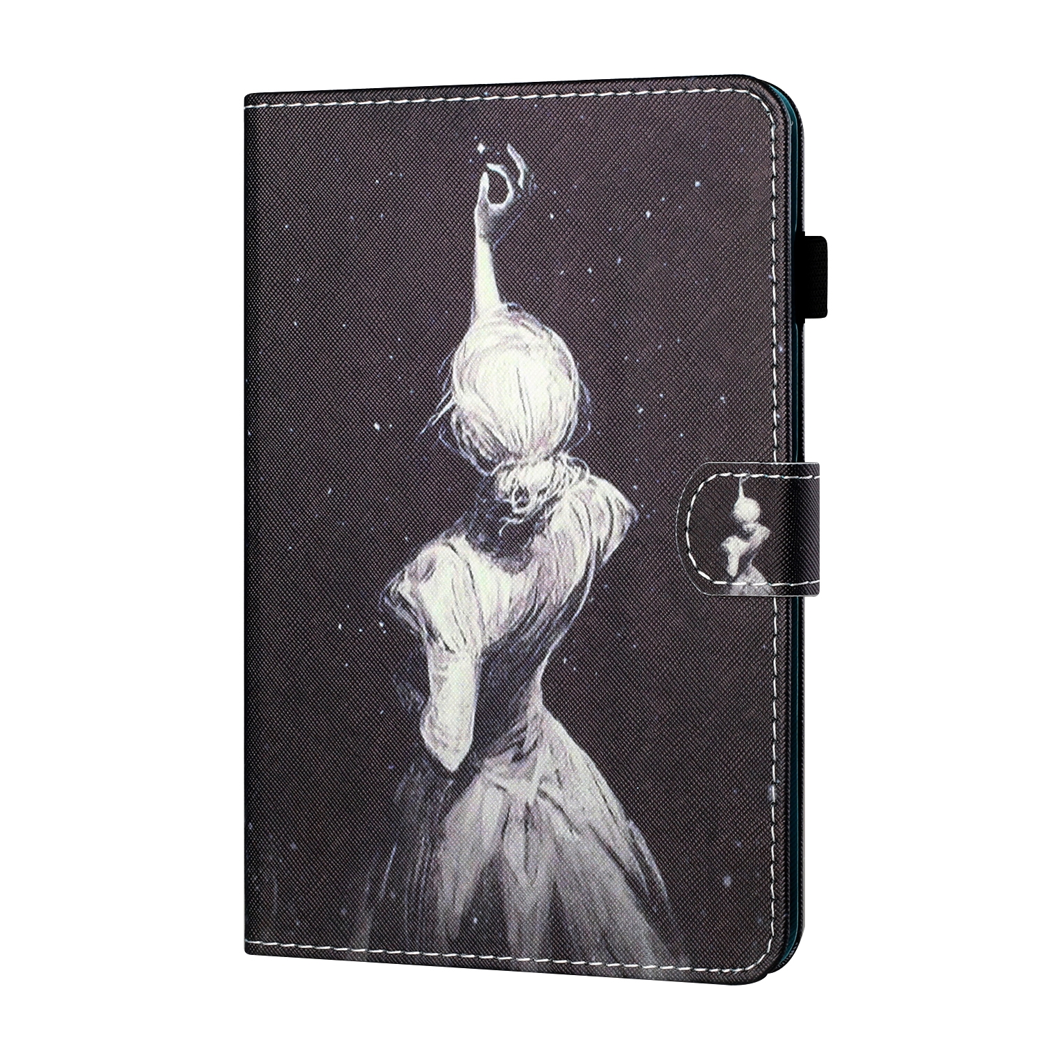 Bescherm-Etui Hoes Map voor Samsung Galaxy Tab A9 Plus - 11 - Sterren-Meisje   Tekening-Stijl