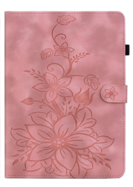 Luxe Bescherm-Etui Hoes Map voor Samsung Galaxy Tab A9 Plus  -  11"  -    Lelie  - Roze