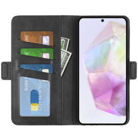 Luxe BoekCover Etui Hoes  voor Samsung Galaxy A36 - A56  - Zwart