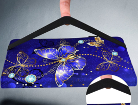 Luxe Bescherm-Etui Hoes Map voor Samsung Galaxy Tab A9 Plus  -  11"  -    Vlinders  - Blauw