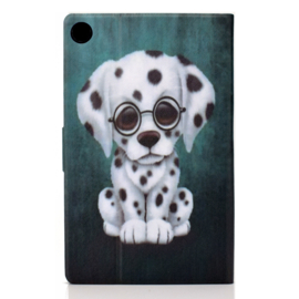 Luxe Bescherm-Etui Hoes Map voor Samsung Galaxy Tab A9 Plus - 11 -    "Cute Dog"   Zwart