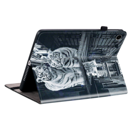 Luxe Bescherm-Etui Hoes Map voor Samsung Galaxy Tab A9 Plus - 11 -    Kitten  - Tijger