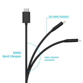 Duo USB C - Controller Oplader Kabel voor Playstation 5 -  Xbox X Serie - Switch - 300 cm.