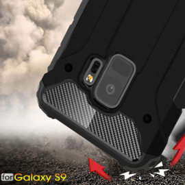 Samsung Galaxy S9 - Hybrid Tough Armor-Case Bescherm-Cover Hoes - Zwart