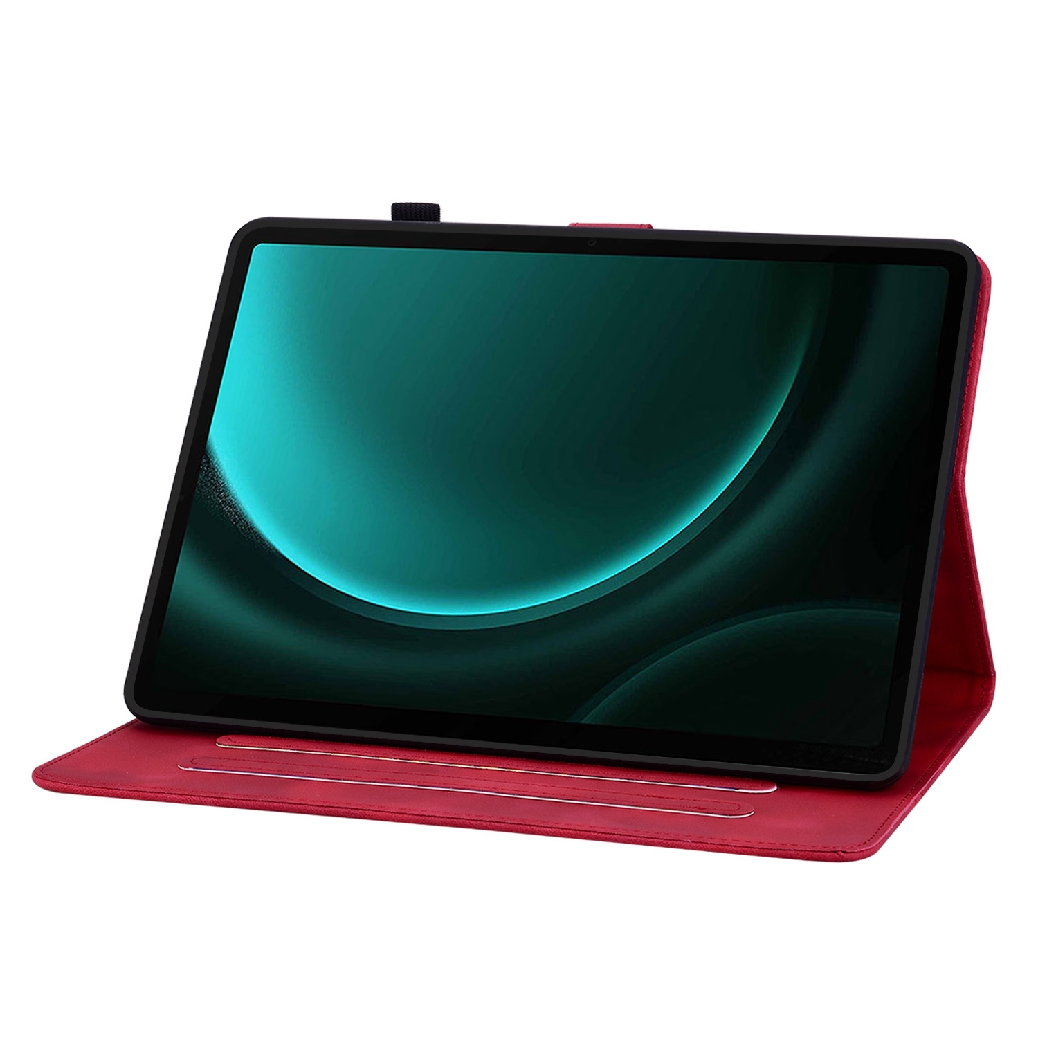 Luxe Bescherm-Etui Hoes Map voor Samsung Galaxy Tab S9 FE  -  S10 FE  -  10.9"  -    Lelie  - Rood