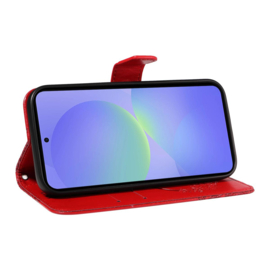 BoekCover Hoes Etui voor Samsung Galaxy A37 - A36 - A56  -  Vlinders -  Rood - V1*