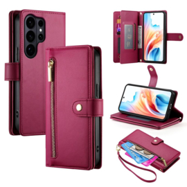 Luxe Portemonnee - Etui  Hoes Tas voor Samsung Galaxy S26 ULTRA   - Met Schouder - Draagkoord -  Rood