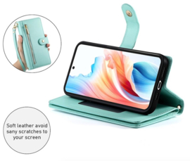Luxe Portemonnee - Etui  Hoes Tas voor Samsung Galaxy S26   - Met Schouder - Draagkoord -  Turquoise