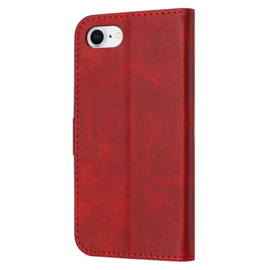 Luxe BookCover Hoes Etui voor Apple iPhone 16e   -  Cartoon Cats  -  Rood   - Reliëf