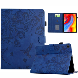 Luxe Bescherm-Etui Hoes Map voor Samsung Galaxy Tab A9 Plus  - 11    "Kolibrie"   Blauw