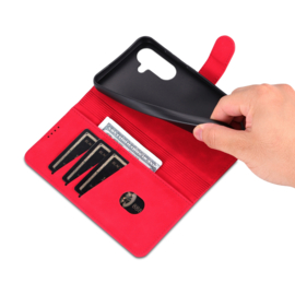 Luxe BoekCover Hoes Etui voor Samsung Galaxy A36 - A56  -  Rood