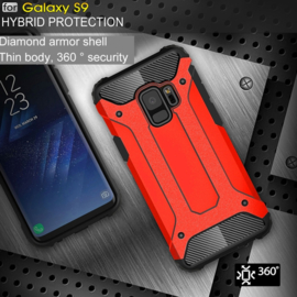 Samsung Galaxy S9 - Hybrid Tough Armor-Case Bescherm-Cover Hoes - Rood