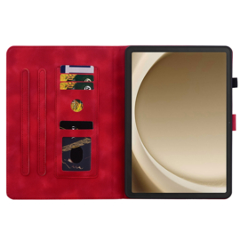 Luxe Bescherm-Etui Hoes Map voor Samsung Galaxy Tab A9 Plus  -  11"  -    Lelie  - Rood