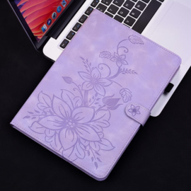 Bescherm-Etui Hoes Map voor Samsung Galaxy Tab S11 - 11"- Lelie - Paars
