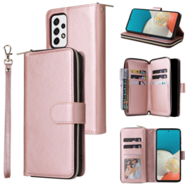 BookCover - 9 Cards - Wallet Etui Hoes voor Samsung Galaxy A53   -  Roze